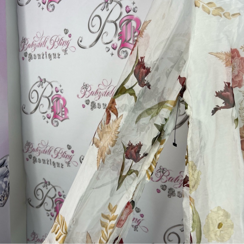 Bella amore Italy top blouse flowers silk made in Italy 🇮🇹 Floral Print Women's - Picture 15 of 16